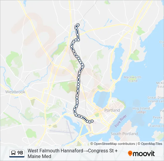 9B Bus Line Map