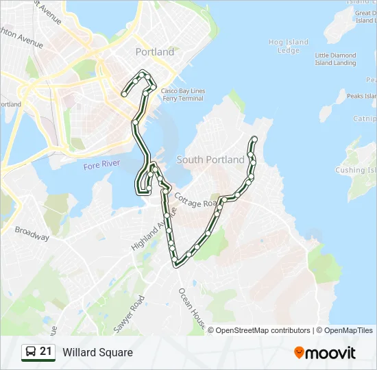 21 Bus Line Map