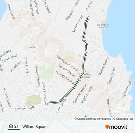 21 Bus Line Map