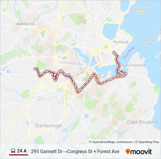 24 A Bus Line Map
