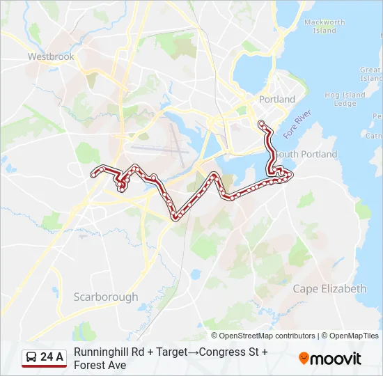 24 A Bus Line Map
