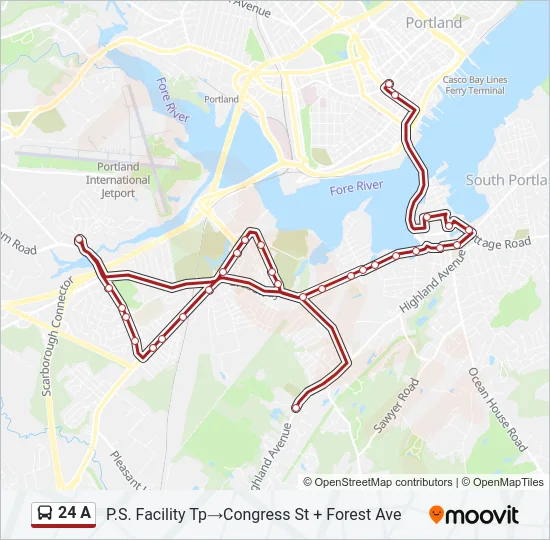 24 A Bus Line Map