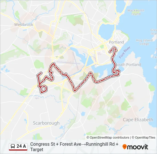 24 A Bus Line Map