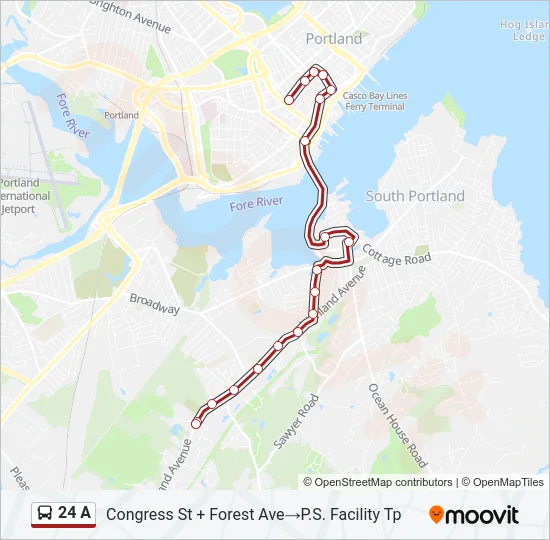24 A Bus Line Map