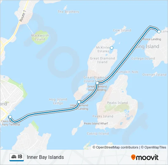 IB Ferry Line Map