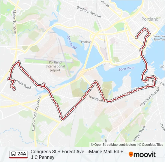 24A Bus Line Map