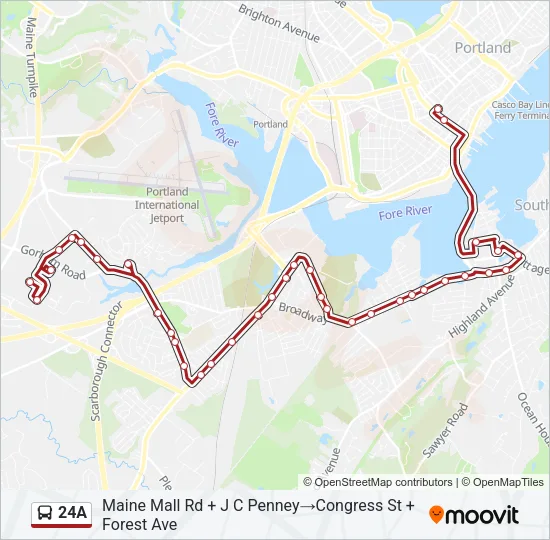 24A Bus Line Map