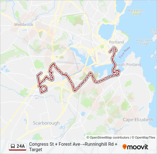 24A Bus Line Map