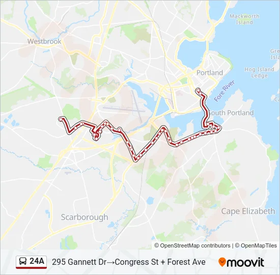 24A Bus Line Map