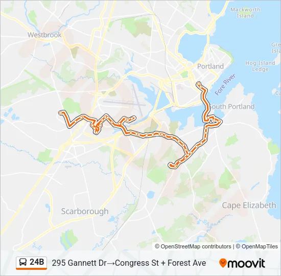 24B Bus Line Map