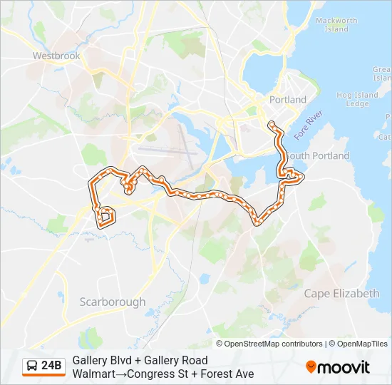 24B Bus Line Map