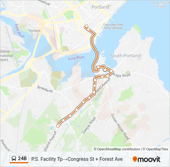 24B Bus Line Map