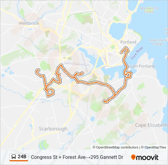 24B Bus Line Map