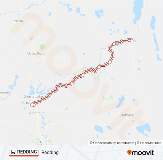 REDDING Bus Line Map