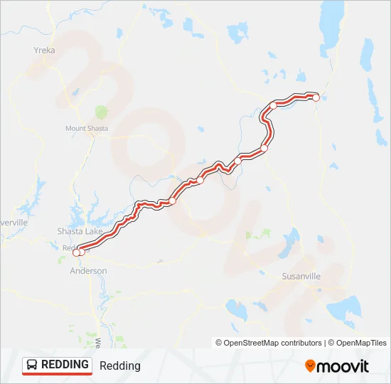 REDDING Bus Line Map
