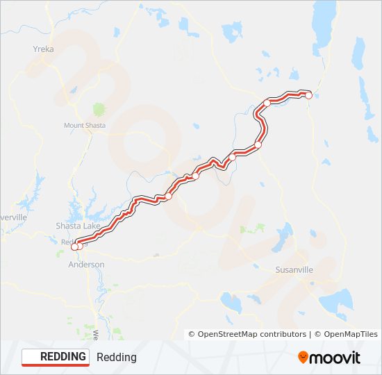 REDDING bus Line Map