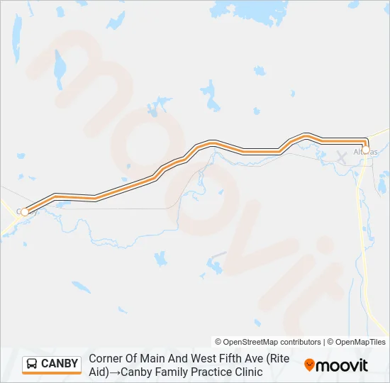 CANBY Bus Line Map