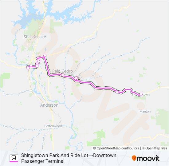 44X Bus Line Map