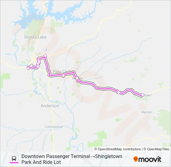 44X Bus Line Map