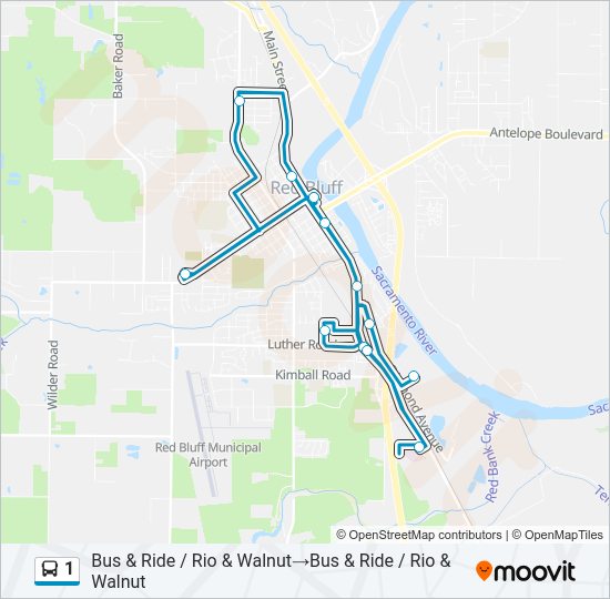 1 Bus Line Map