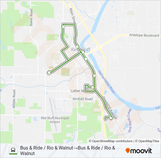 SATURDAY 1 Bus Line Map