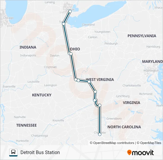 GREYHOUND US0140 Bus Line Map