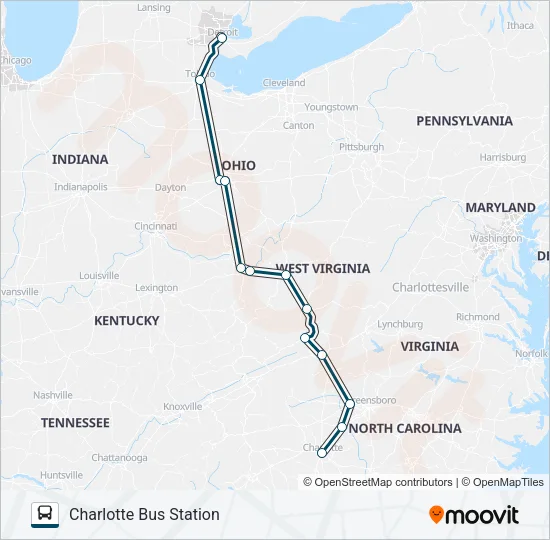 GREYHOUND US0140 Bus Line Map