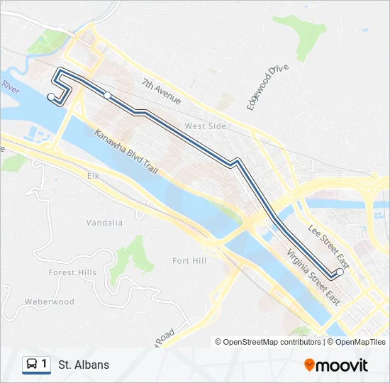1 Bus Line Map