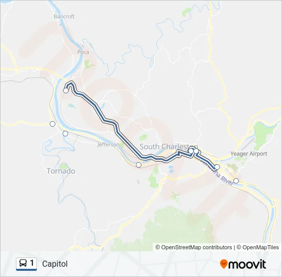 1 Bus Line Map