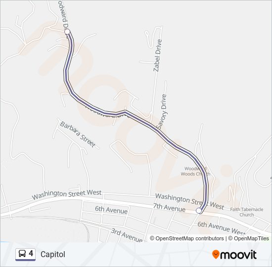 Mapa de 4 de autobús