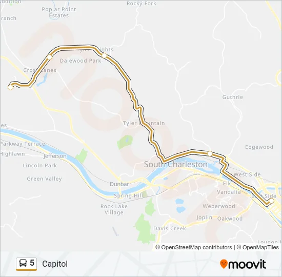 5 Bus Line Map
