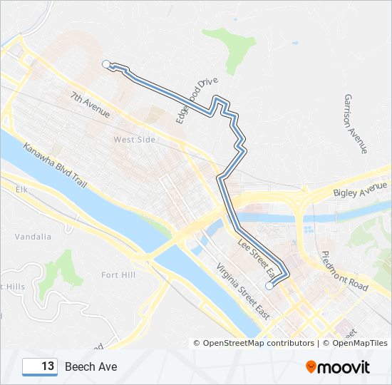 13 bus Line Map