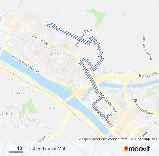 13 bus Line Map