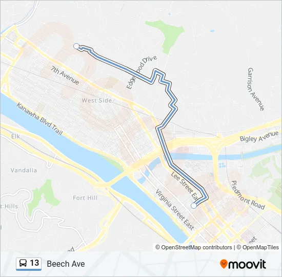 13 Bus Line Map