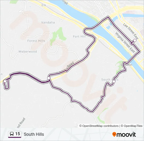 15 Bus Line Map