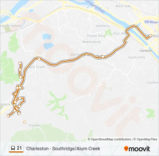 21 Bus Line Map