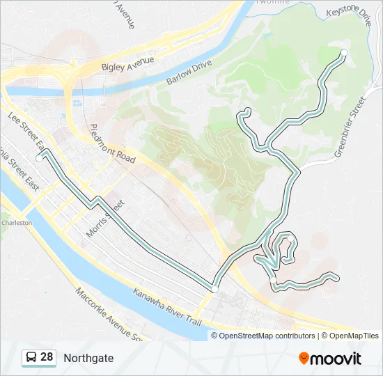 28 Bus Line Map