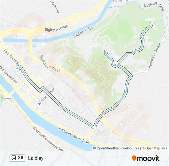 28 Bus Line Map