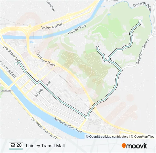28 Bus Line Map