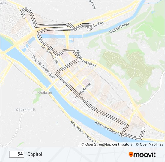 Mapa de 34 de autobús