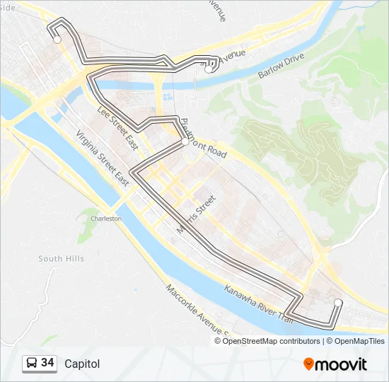 34 Bus Line Map