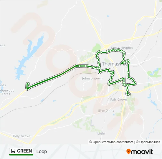 GREEN Bus Line Map