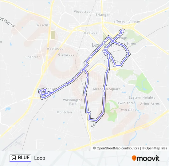 BLUE Bus Line Map
