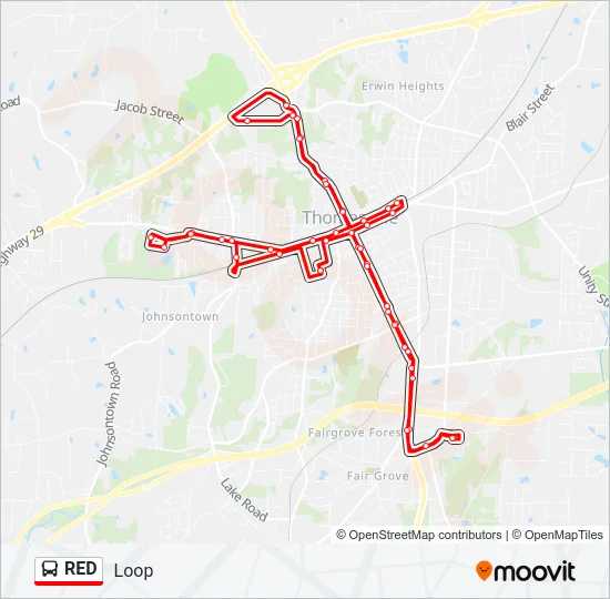 RED Bus Line Map