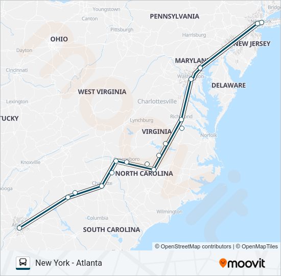 GREYHOUND US0670 Bus Line Map