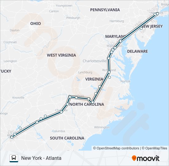 GREYHOUND US0670 Bus Line Map