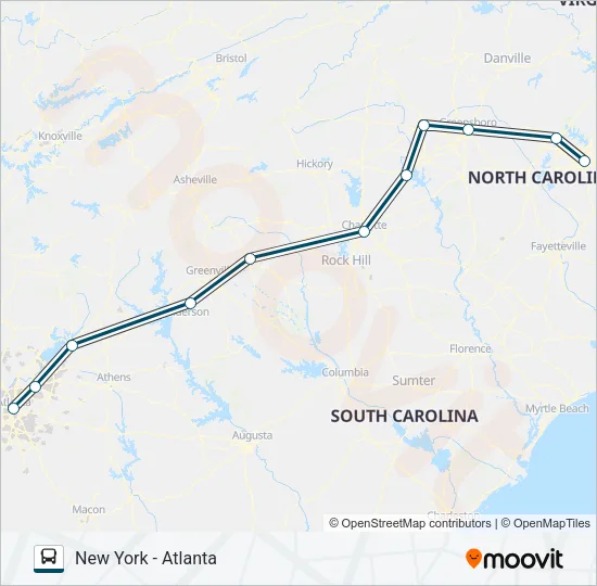 GREYHOUND US0670 Bus Line Map