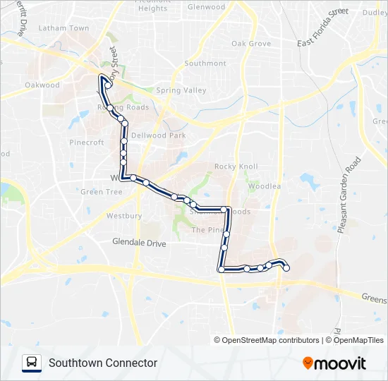 SOUTHTOWN Bus Line Map