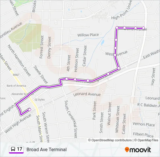 17 Bus Line Map