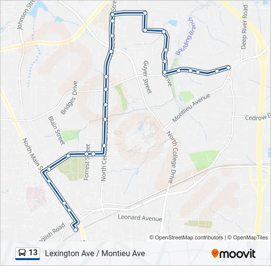 13 Bus Line Map